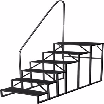 房车阶梯 6 阶梯，防滑房车阶梯，带扶手的热水浴缸阶梯，660 磅房车梯，适用于第五轮房车，活动房屋阶梯
