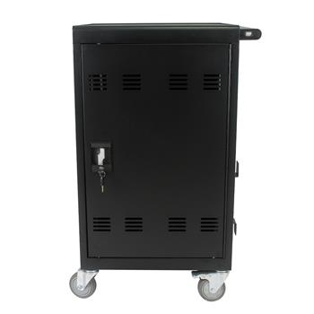 适用于平板电脑笔记本电脑的移动充电推车和柜，可容纳 30 台设备，带密码锁--黑色
