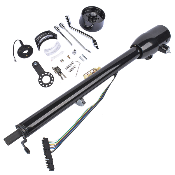 A3- 汽车转向柱 32" Black Stainless Automatic Tilt Steering Column Shift with Key, Adapter-4