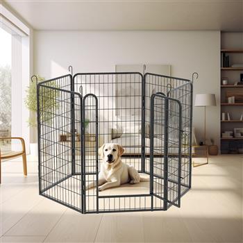 6 片重型金属游戏围栏，带门，39.37 英寸高，狗围栏，宠物运动围栏，适用于室内外