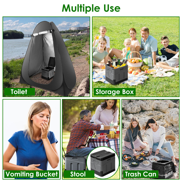 Portable toilet with carrying bag Foldable emergency toilet with lid (not shipped on weekends) - 19