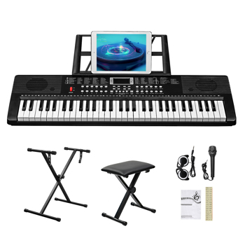 【AM不售卖】 GEP-203（BD-665） 61键 带单X型支架+琴凳 黑色 电子琴