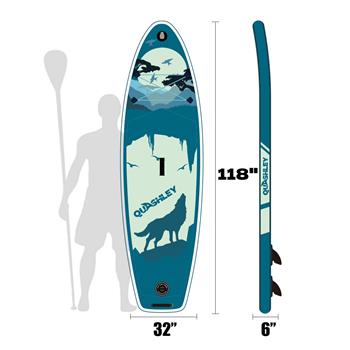 充气站立式桨板 9.9\\'x33\\"x5\\" 带优质 SUP 配件和背包、宽支架、划水底鳍、桨、系绳、冲浪控制、防滑甲板，适合青少年和成人