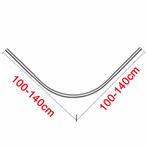 110-140CM浴帘套装弧形免打孔杆浴帘杆套装淋浴杆浴室套装伸缩杆(带螺丝.手套）-2