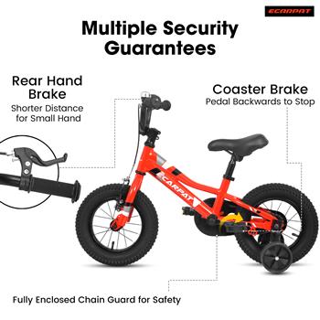 儿童自行车 14 英寸车轮，1 速男孩女孩儿童自行车，适合 3-5 岁儿童，配有可拆卸训练轮婴儿玩具，前 V 型制动器，后保持制动器