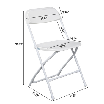  10pcs 注塑经典款 白色 XN 庭院塑料折叠椅 N001（仅含椅子）