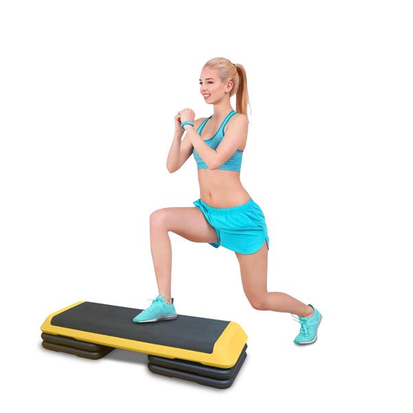 Adjustable Aerobic Stepper Fitness Stepper with 4 Lifts Fitness and Exercise Platform Trainer - 19