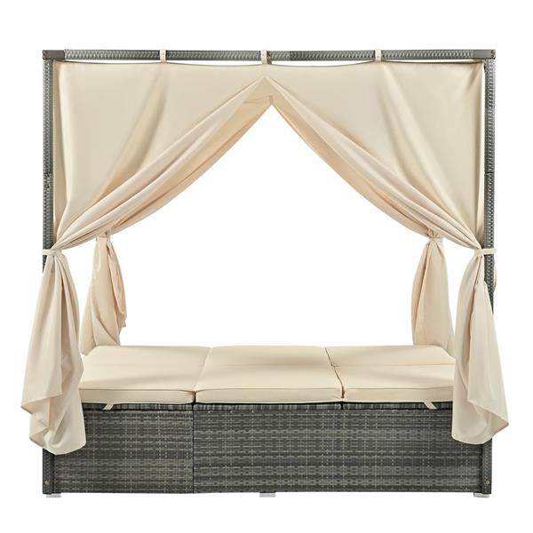 U 型可调节太阳床，带窗帘，舒适度高，3 种颜色-14