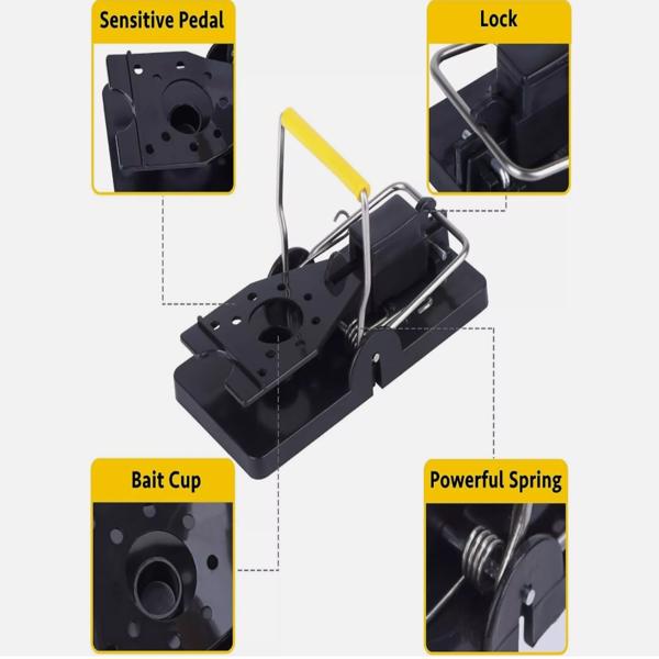 6个装大鼠陷阱老鼠可重复使用强易捕捉清洁啮齿动物控制-5