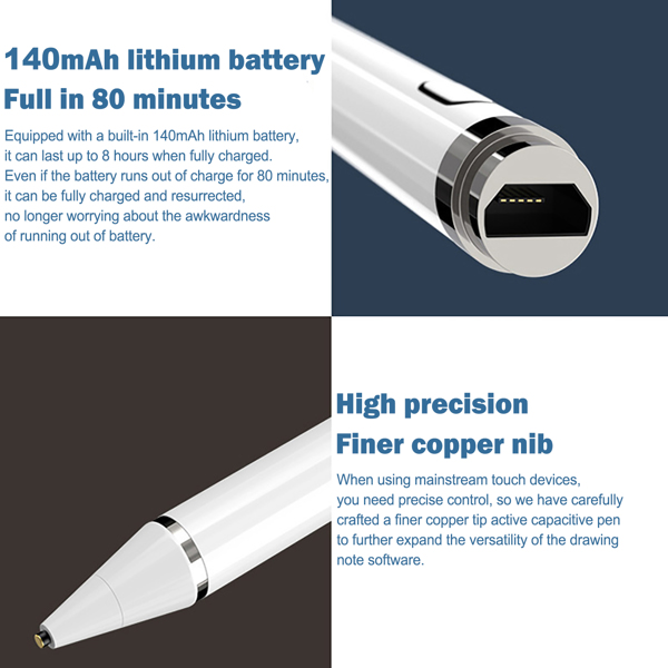 （带电）通用平板触控笔Pencil触屏手写笔 白色 1pc-3