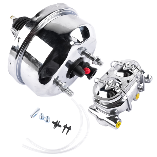 刹车总成 7" Street Hot Rod Power Brake Booster & Master Cylinder CHROME Brakes Custom Car-7