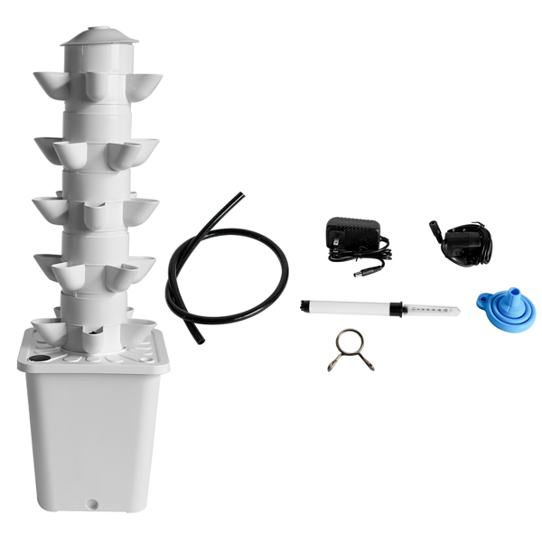 A3- 黑色水培种植系统25孔 25-pot White Outdoor Indoor Vertical Garden Smart Garden Vertical Garden Planter with Pump and Tank Vegetable Plant Gift for Gardening Lover-1