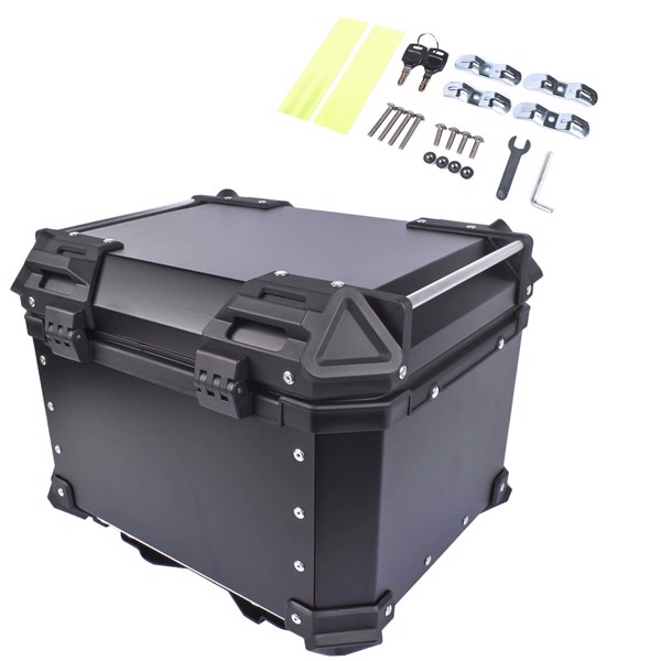 铝合金车尾箱 45L Balck Waterproof Motorcycle Luggage Tail Box, Trunk Storage, Scooter Top Case-2