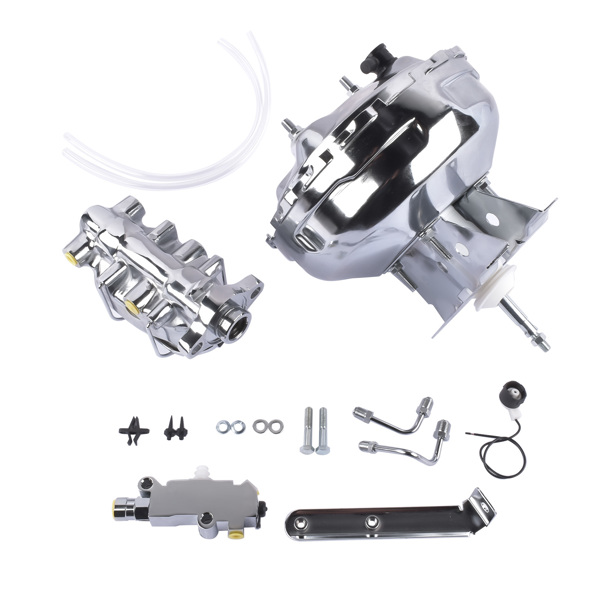 刹车总成 For 1973-1993 Chevy GMC Truck Chrome 11" Brake Booster Master Cylinder & Valve Kit-4
