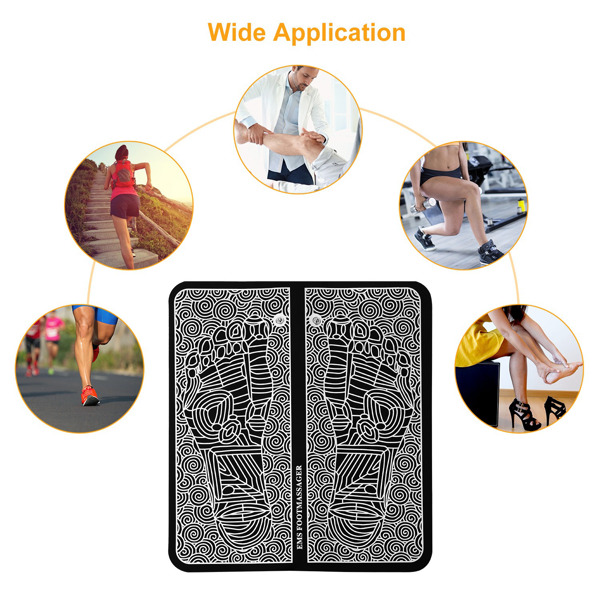 EMS足部按摩垫电刺激器按摩器单元可充电腿部重塑肌肉疼痛放松按摩垫，带6种模式9个强度级别-3