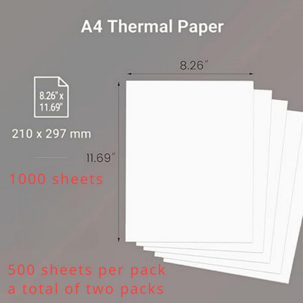 1000张复印纸A4白纸A4打印机纸电脑纸商业和办公用，尺寸：210 x 297毫米（8.27英寸x 11.69英寸），80gsm，每包500张，共两包-2