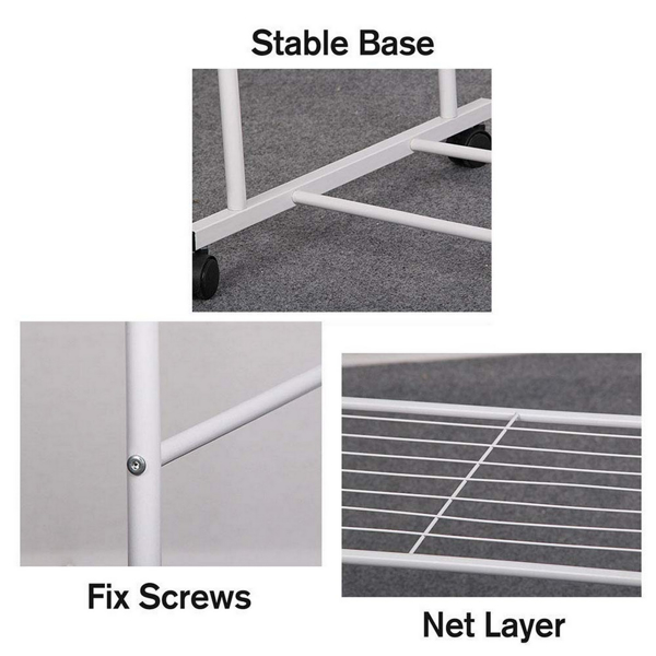 1件衣柜、帽架、多功能、简易金属铁落地式衣架、储物架、衣架、卧室家具、白色（周末不发货，禁售亚马逊）-9
