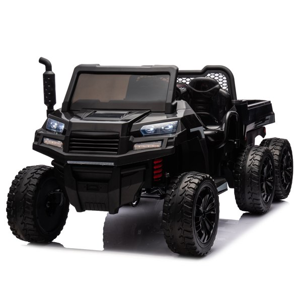 24V 2 座 UTV-XXL 儿童乘坐式卡车，带翻斗床，乘坐式 4WD UTV，6 轮，泡沫轮胎，适合越野，遥控，三点式安全带-6