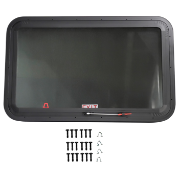 房车车窗 36\\" W x 22\\" H RV Exit Window w/Trim Ring Emergency Push Out Window w/Net Screen