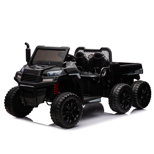 24V 2 座 UTV-XXL 儿童乘坐式卡车，带翻斗床，乘坐式 4WD UTV，6 轮，泡沫轮胎，适合越野，遥控，三点式安全带-21