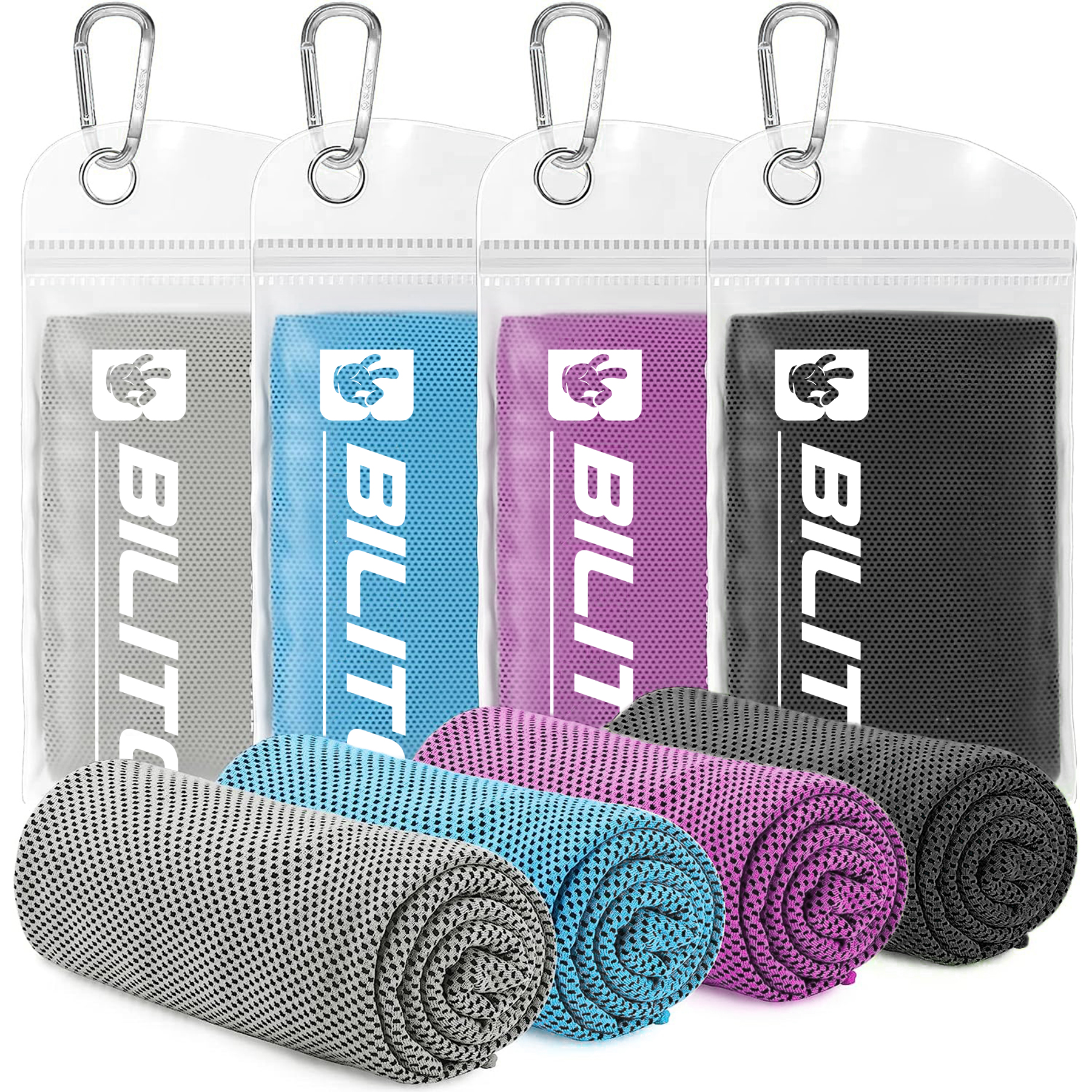Cooling Towel Neck Wraps Soft Breathable Sports Yoga Gym Fitness 4 Pack - Picture 12 of 13