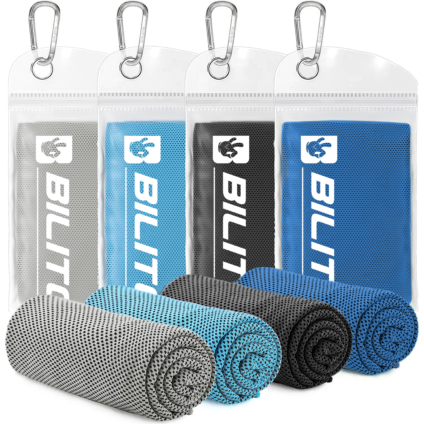 Cooling Towel Neck Wraps Soft Breathable Sports Yoga Gym Fitness 4 Pack - Picture 10 of 13