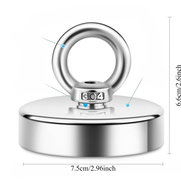 钓鱼磁铁、强磁铁、重型稀土磁铁、大型磁铁和带手柄的磁铁，适用于标签、商店、起重和捡拾（周末不发货，禁售亚马逊）-5
