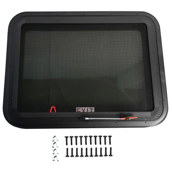 房车车窗 30\\" W x 22\\" H Tinted RV Window with Net Screen and Trim Ring RV Exit Window