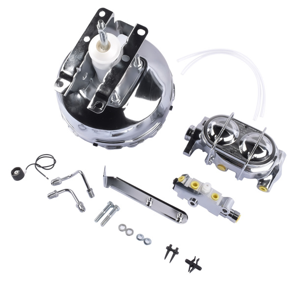 刹车总成 For 1973-1993 Chevy GMC Truck Chrome 11" Brake Booster Master Cylinder & Valve Kit-1