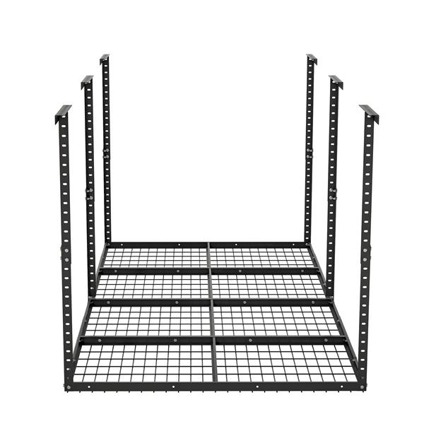 4x8 英尺高架车库储物架，可调节车库储物组织系统，重型金属车库天花板储物架，承重 660 磅，黑色-3