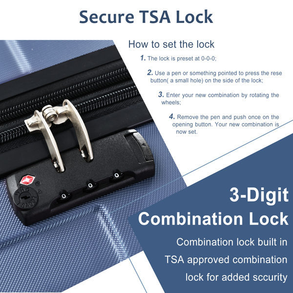 硬壳行李旋转行李箱，带 TSA Lock 轻便 20 英寸（单个行李箱）-7