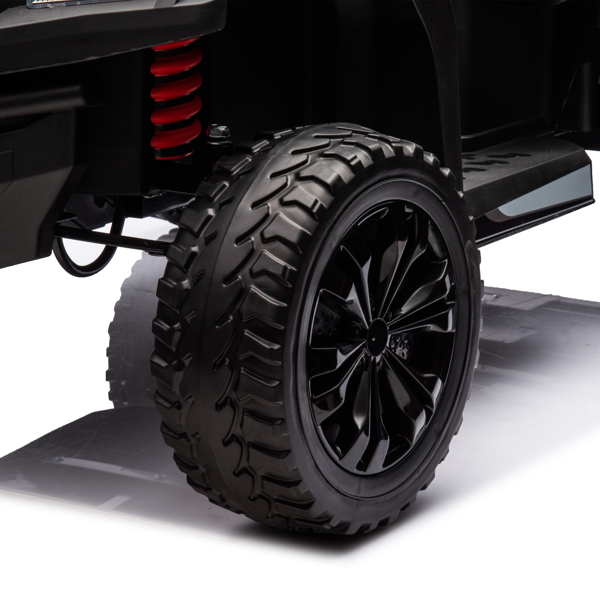 24V 2 座 UTV-XXL 儿童乘坐式卡车，带翻斗床，乘坐式 4WD UTV，6 轮，泡沫轮胎，适合越野，遥控，三点式安全带-26