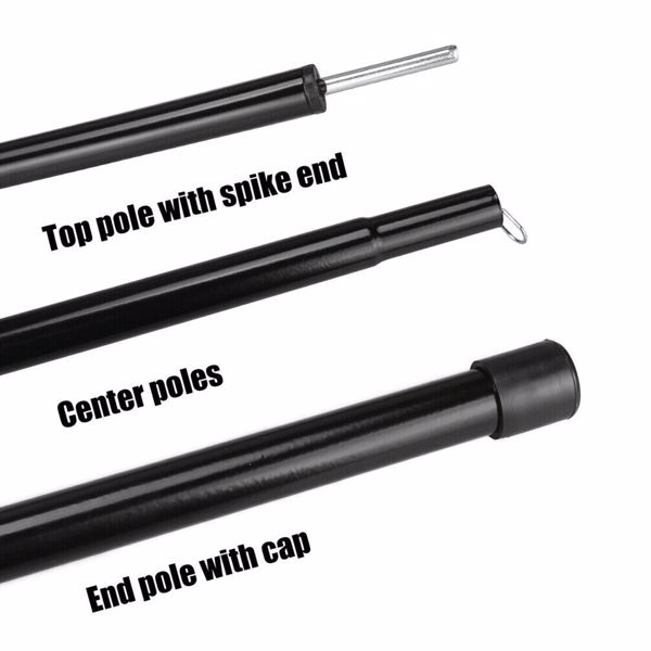 UK 2PCS户外天幕杆2米钢铁杆管帐篷配件-9