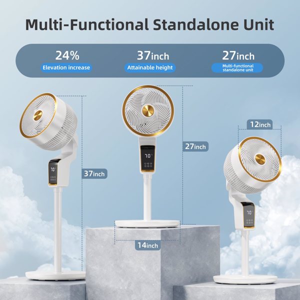 带遥控的立式风扇，带 12H 定时器的摆动风扇，36-50db 家用卧室落地扇，3 档摆动座扇，触摸+遥控（亚马逊 沃尔玛禁止销售）-3