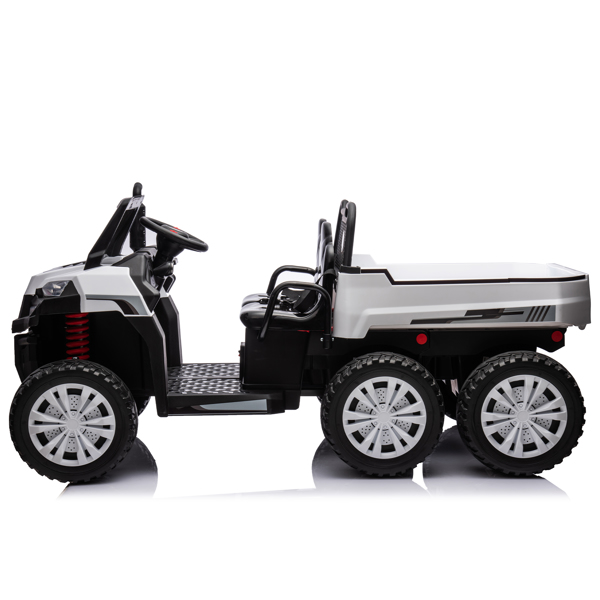 24V 2 座 UTV-XXL 儿童乘坐式卡车，带翻斗床，乘坐式 4WD UTV，6 轮，泡沫轮胎，适合越野，遥控，三点式安全带-3