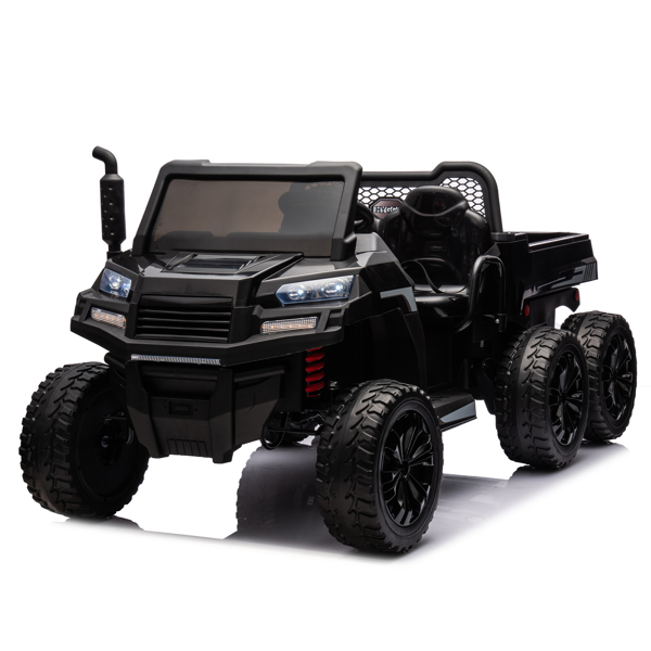 24V 2 座 UTV-XXL 儿童乘坐式卡车，带翻斗床，乘坐式 4WD UTV，6 轮，泡沫轮胎，适合越野，遥控，三点式安全带-5