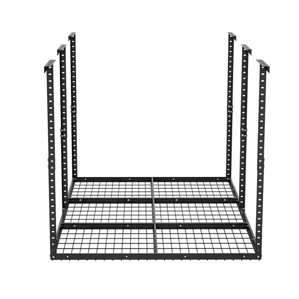 4x6 英尺高架车库储物架，可调节车库储物组织系统，重型金属车库天花板储物架，承重 560 磅，黑色-1