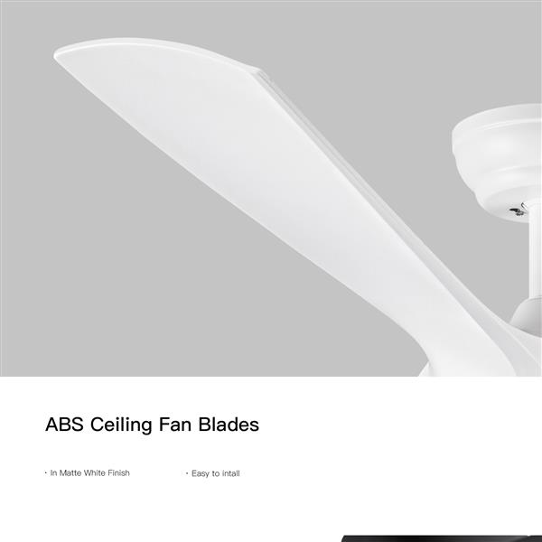 56 英寸集成 LED 吊扇，带白色 ABS 叶片-12