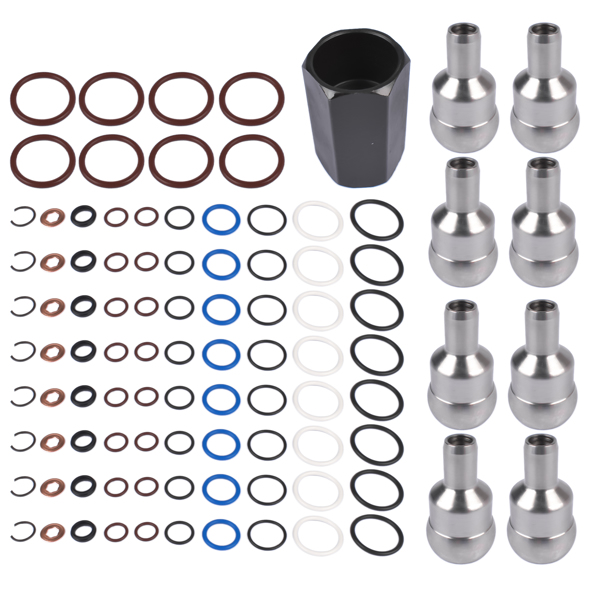 油轨泄漏维修套件 Oil Rail Leak Repair Kit Tool O-rings + Injector +  Copper Crush Washers for Ford 6.0L 2003-2010 -3