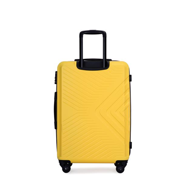 3 件套行李箱套装 ABS 轻型行李箱，带两个挂钩、万向轮、TSA 锁，(20/24/28)，黄色-11