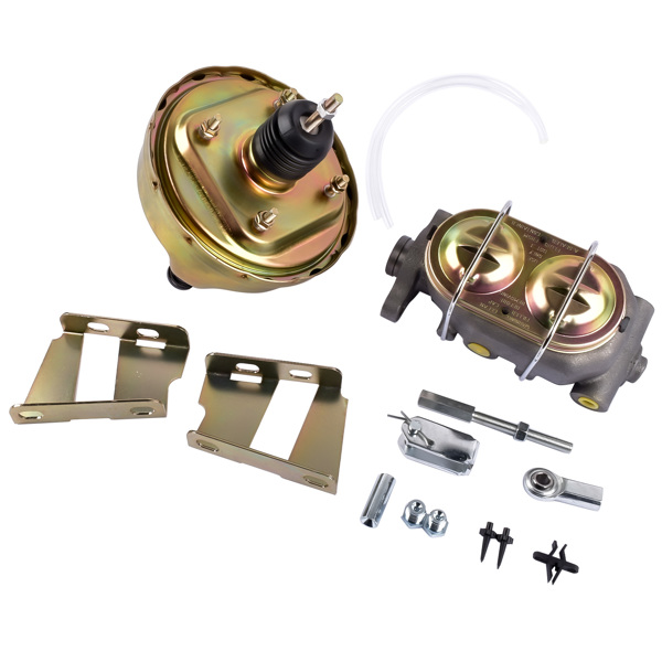 刹车总成 For 1960-66 Chevy C10 C20 Truck 8" Zinc Single Power Brake Booster Kit Drum/Drum-2