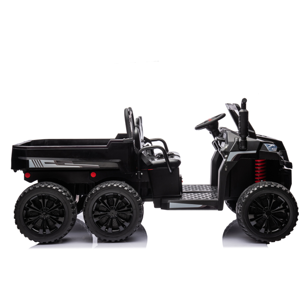 24V 2 座 UTV-XXL 儿童乘坐式卡车，带翻斗床，乘坐式 4WD UTV，6 轮，泡沫轮胎，适合越野，遥控，三点式安全带-3