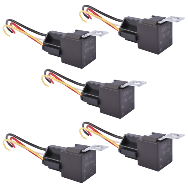  继电器套装 5 Piece 4 Pin SPDT DC 12V, 40/30 A Heavy Duty Automotive Relay with Wires & Harness Socket Set-3