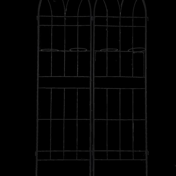 件装金属花园棚架 78.7 英寸 x 19.7 英寸 防锈棚架 适用于攀缘植物 户外花卉支架 黑色-9