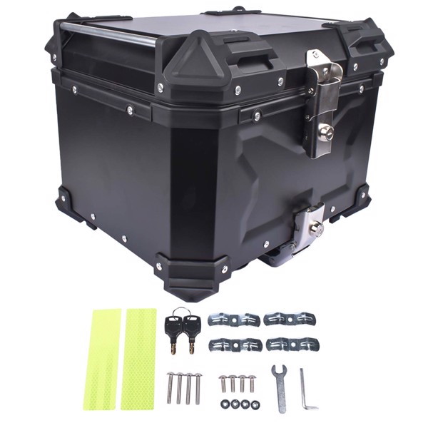 铝合金车尾箱 45L Balck Waterproof Motorcycle Luggage Tail Box, Trunk Storage, Scooter Top Case-6