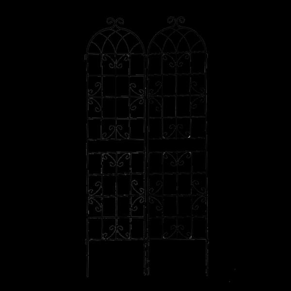 4 件装金属花园棚架 86.7 英寸 x 19.7 英寸 防锈棚架 适用于攀缘植物 户外花卉支架 黑色-9