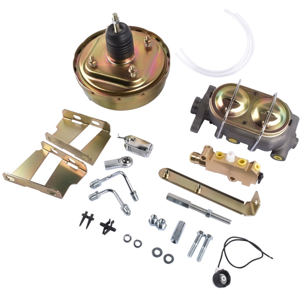 刹车总成 For 1960-1966 Chevy C10 C20 Truck 8" Zinc Single Power Brake Booster Kit Disc/Drum-2