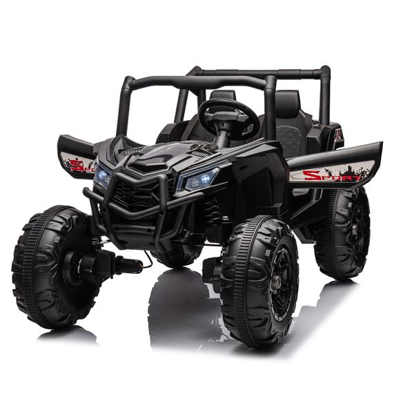 24V 儿童乘坐 XXL UTV 车，2 座，配有两条安全带，并排 4x4 越野卡车，配有家长遥控器，电池供电的电动车，具有高低速功能，两条安全带。-13