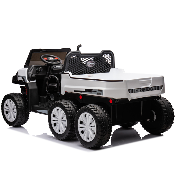 24V 2 座 UTV-XXL 儿童乘坐式卡车，带翻斗床，乘坐式 4WD UTV，6 轮，泡沫轮胎，适合越野，遥控，三点式安全带-7