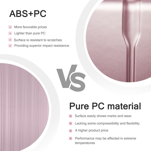 FCH 三合一套装竖纹条纹款 拉杆箱 20in 24in 28in ABS PC 时尚色系02-玫瑰金色-19